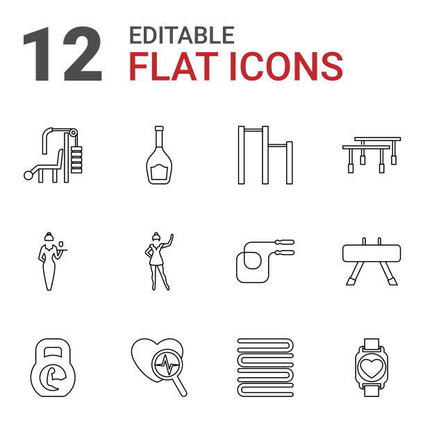 12个生活方式的图标图片下载