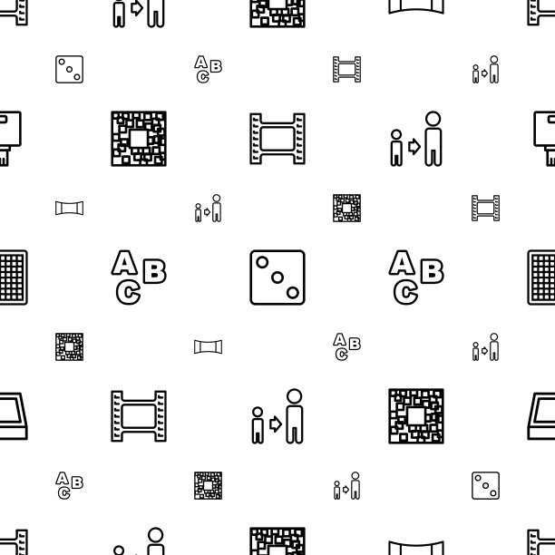 正方形图标图案无缝白色背景图片下载