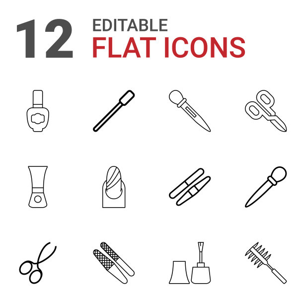 12个美甲图标图片下载