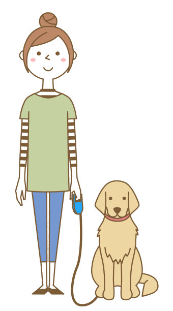 一个正在遛狗的年轻女人图片下载