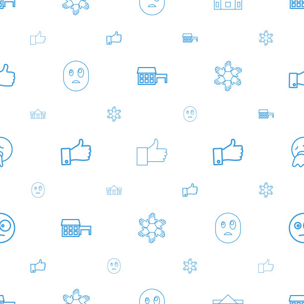 手势图标图案无缝白色背景图片下载