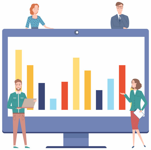 同事们在谈论财务指标。关于图形化业务报表的讨论图片下载