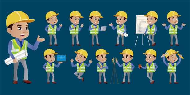 不同姿势的工程师组图片下载