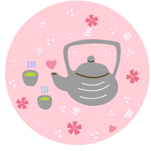 一个茶壶和两个杯子的涂鸦。下午茶时间的概念。图片下载