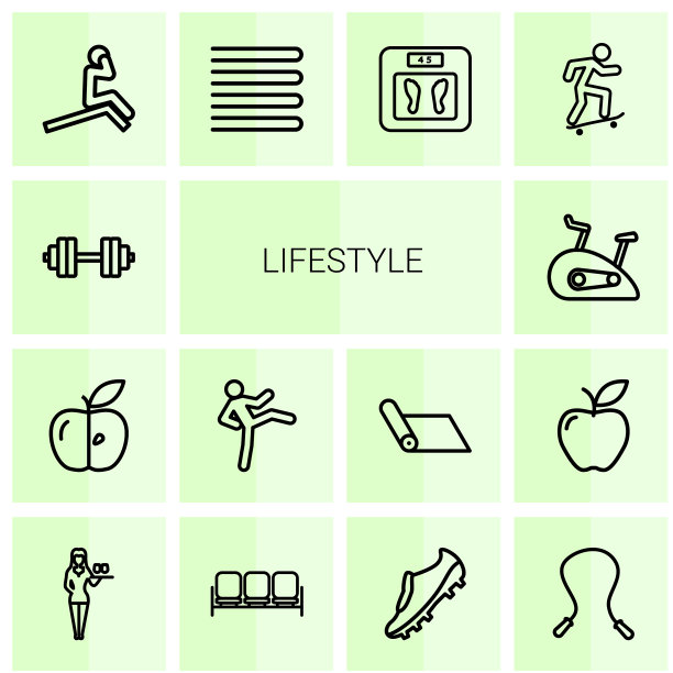 14个生活方式的图标图片下载