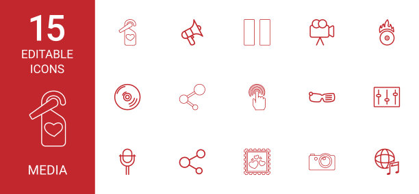 15媒体图标图片下载