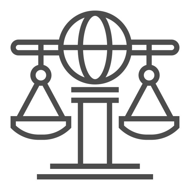 国际法方形线条矢量图标。图片下载
