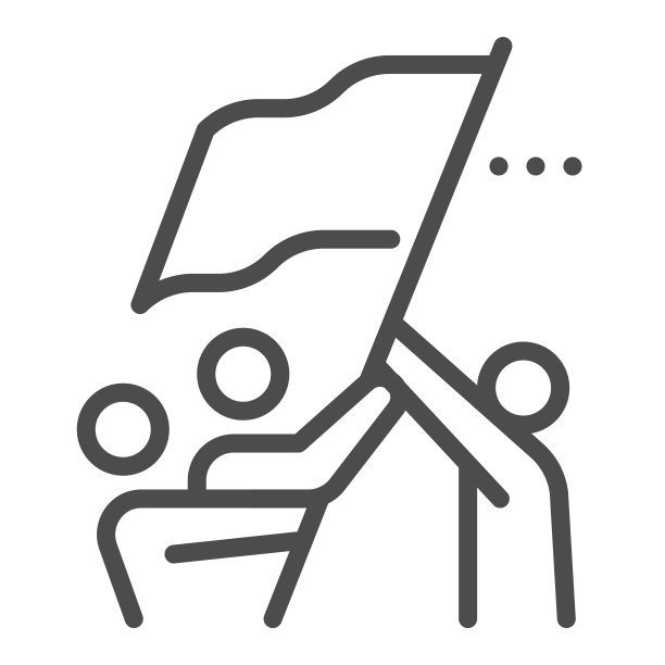 协作，方形线条矢量图标图片下载