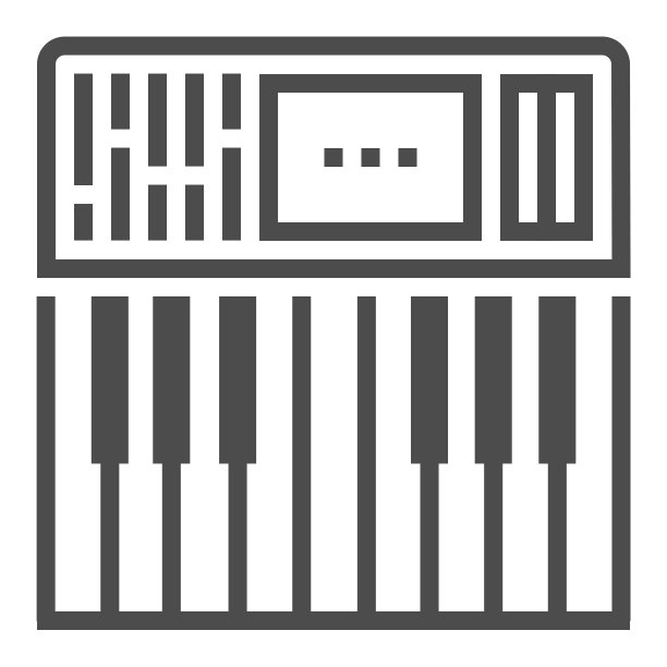 音乐产业方形线条矢量图标图片下载