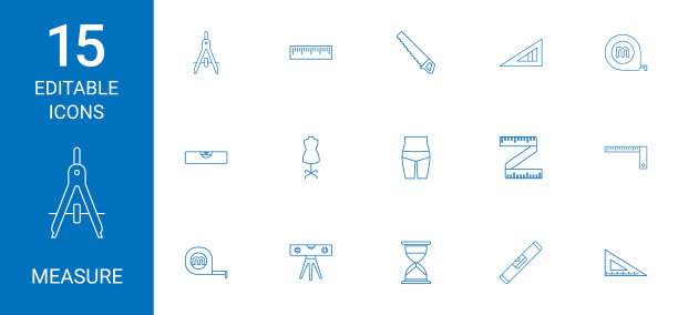 15个测量图标图片下载