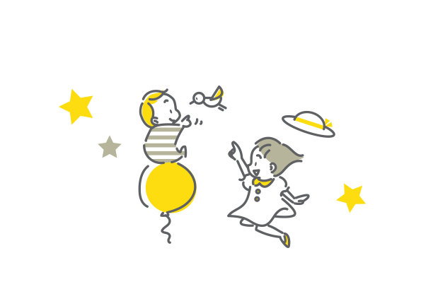 女孩和婴儿，简单的插图图片下载