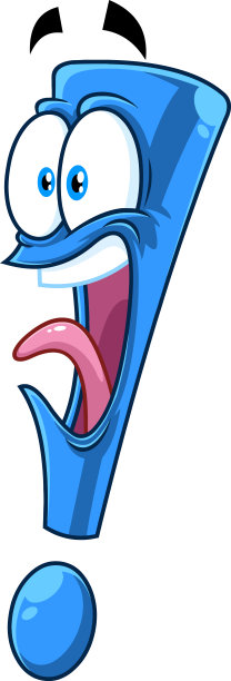 惊慌蓝色感叹号卡通人物图片下载