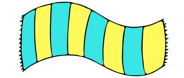 黄色和蓝色的毛巾放松和日光浴在夏天的海滩上，矢量颜色涂鸦元素图片下载