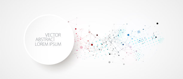 科学技术演示模板。圆由线连接。丛风格背景。图片下载