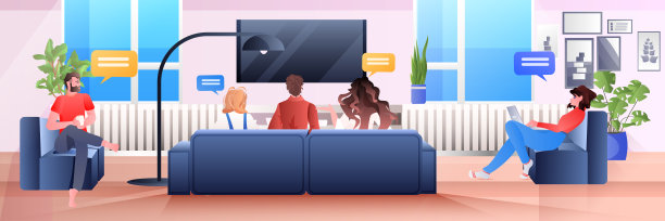 商务人士在会议期间团队讨论聊天气泡交流头脑风暴友谊的概念图片下载