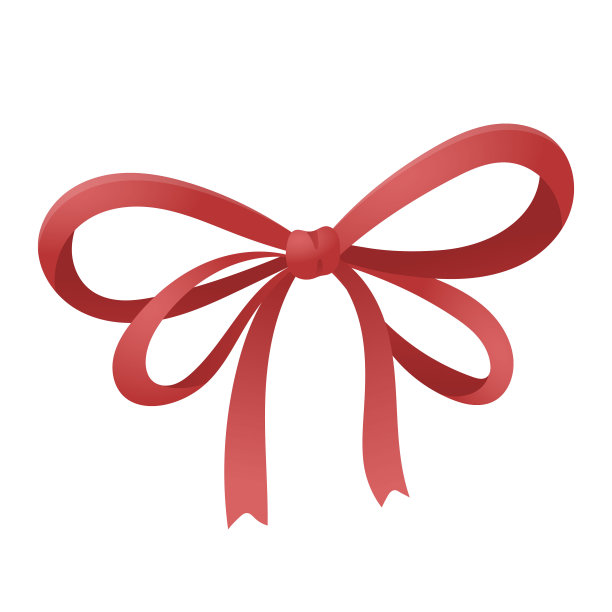 红色缎子或绸带卡通蝴蝶结。矢量孤立插图上的白色背景。设计元素图片下载