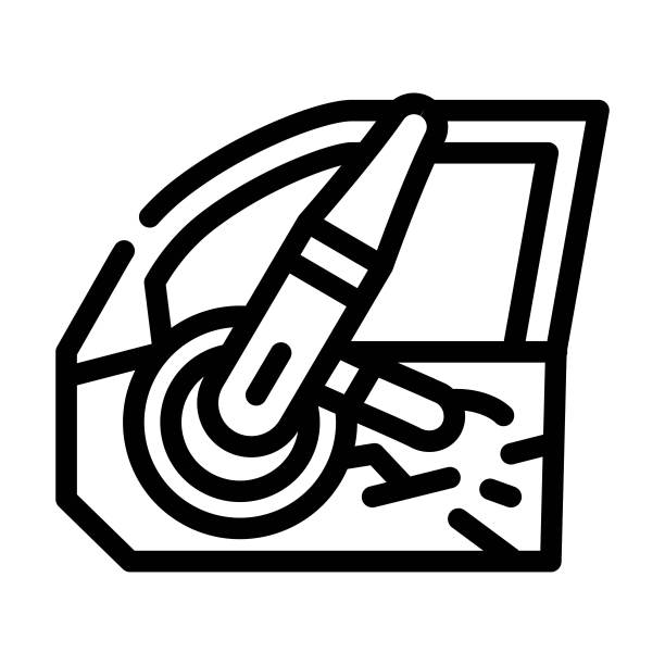 门车抛光线矢量图标插图图片下载