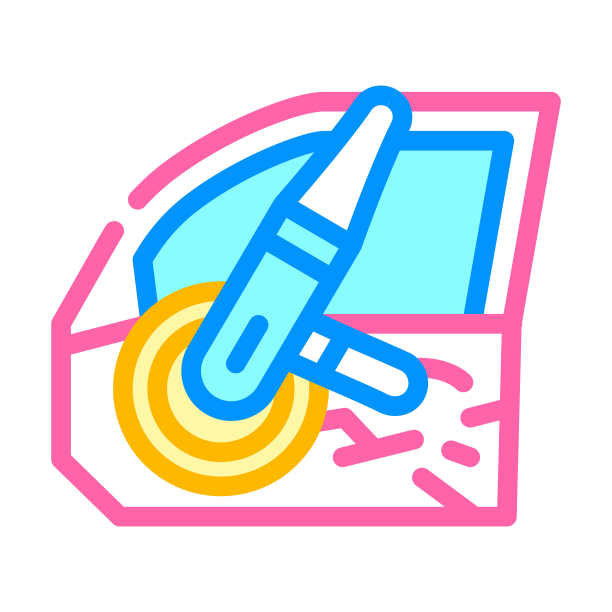 门车抛光彩色图标矢量插图图片下载