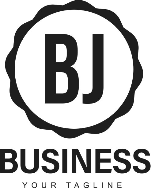 Bj首字母标志设计具有抽象风格图片下载