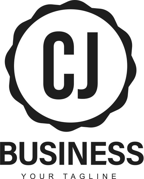 Cj最初的标志设计具有抽象风格图片下载