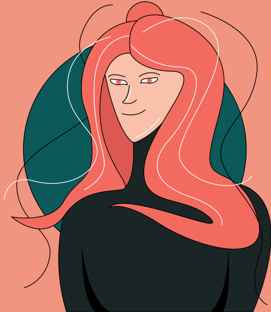 女人肖像插图图片下载