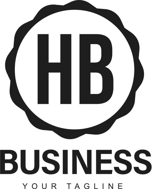 Hb首字母为抽象风格的标志设计图片下载