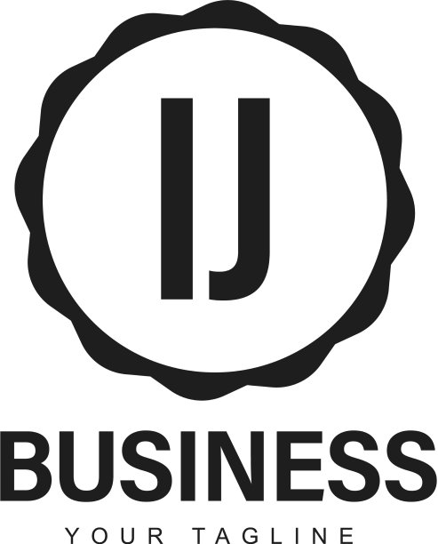 Ij最初的标志设计具有抽象风格图片下载