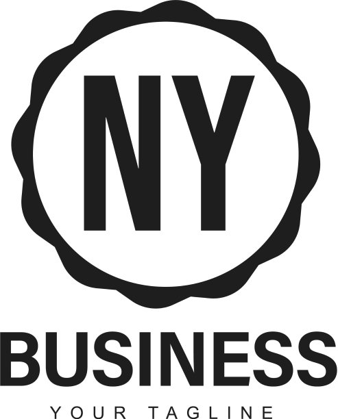 纽约首字母标志设计具有抽象风格图片下载