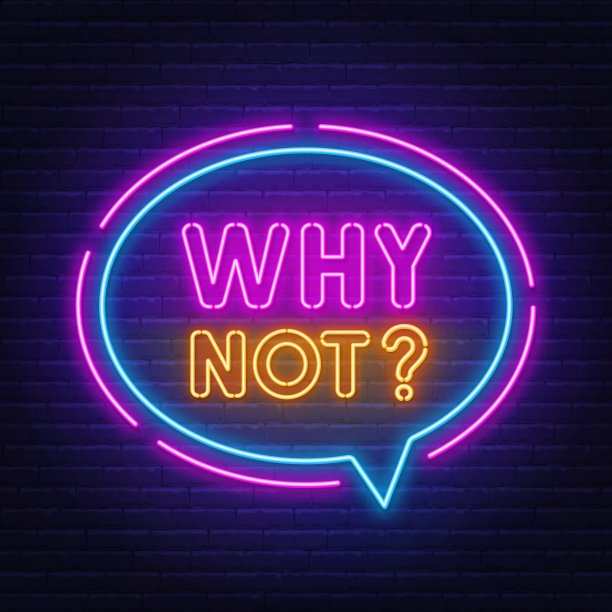 为什么不在霓虹灯招牌的演讲气泡上砖墙背景。图片下载