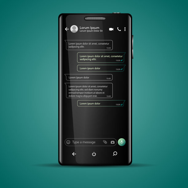 现代矢量手机插图与未来的网络聊天屏幕应用程序，消息模板。社交网络、聊天和短信的概念图片下载