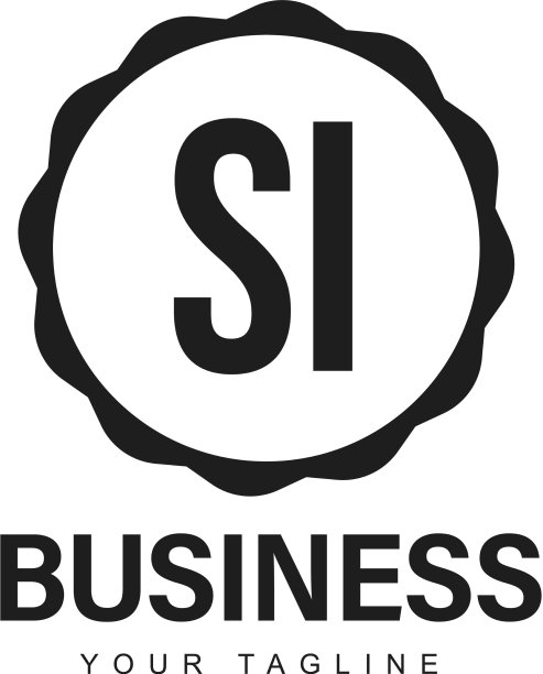 Si最初的标志设计具有抽象风格图片下载