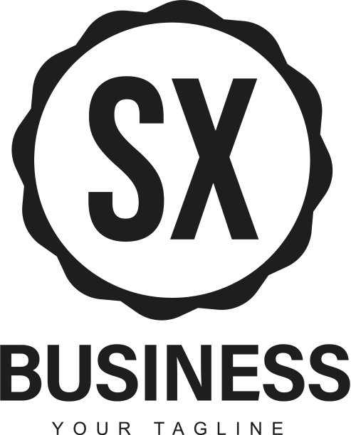 Sx最初的标志设计具有抽象风格图片下载