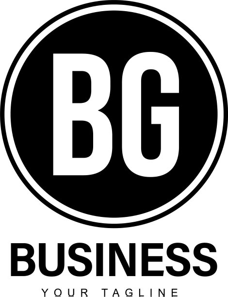 Bg最初的标志设计具有抽象风格图片下载