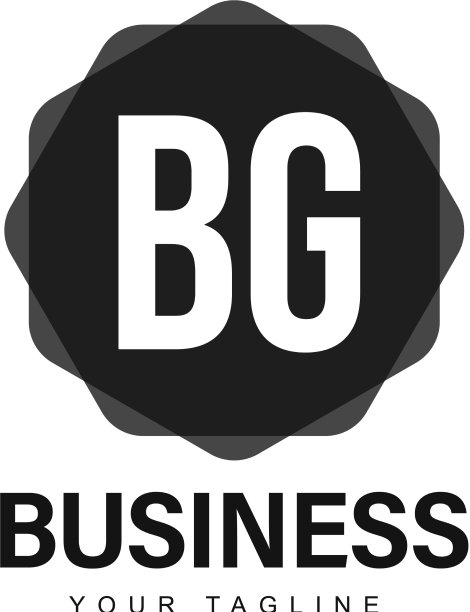 Bg最初的标志设计具有抽象风格图片下载