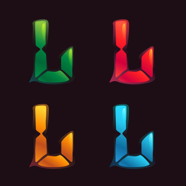 L字母标志闹钟风格。图片下载