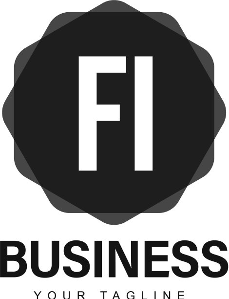 Fi最初的标志设计具有抽象风格图片下载