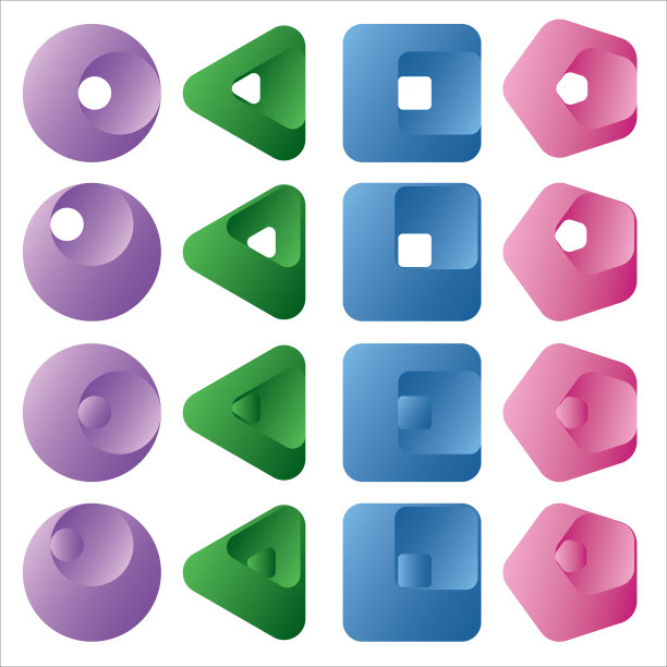 设置3d多色设计元素图片下载