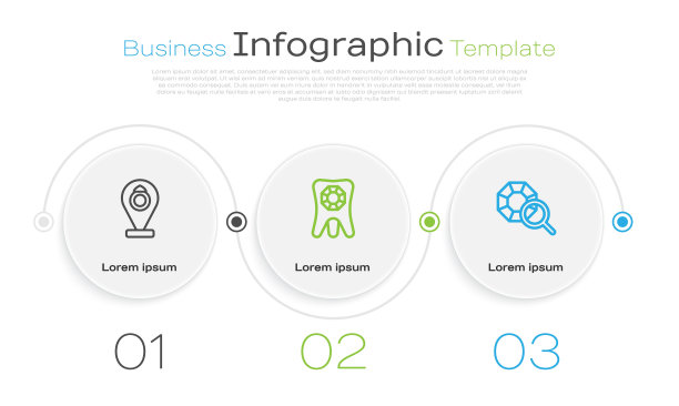 集线珠宝店，牙齿钻石和宝石。业务信息模板。向量图片下载