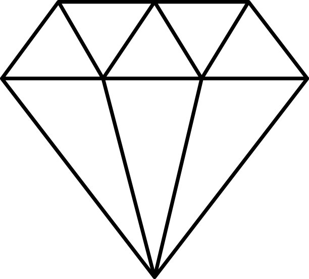 钻石宝石图标线条风格图片下载
