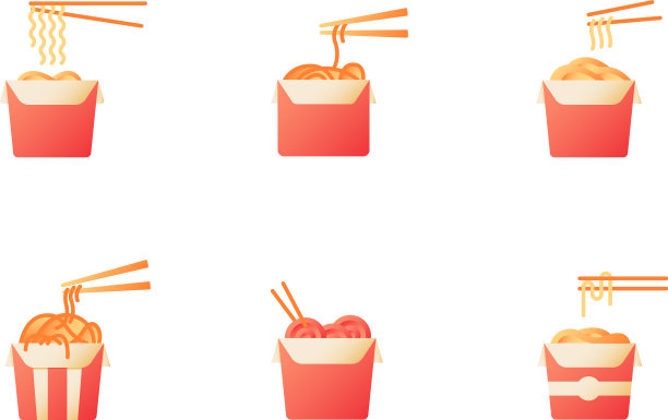 面条外卖平面彩色图标设置图片下载