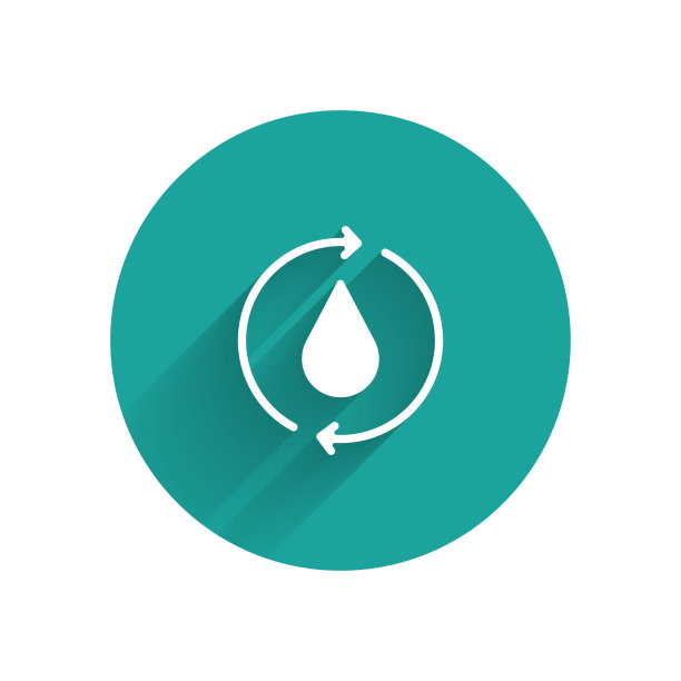 白色循环干净的水图标，隔离与长图片下载