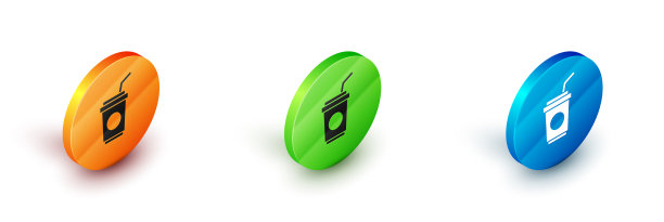 等距纸玻璃杯与饮用吸管和图片下载