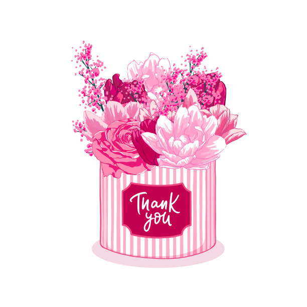 一束粉红色的花，玫瑰，郁金香图片下载