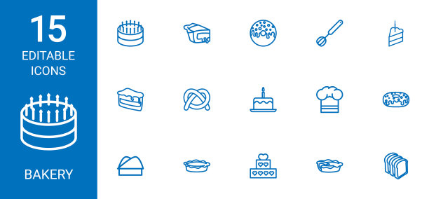 15个面包店图标图片下载