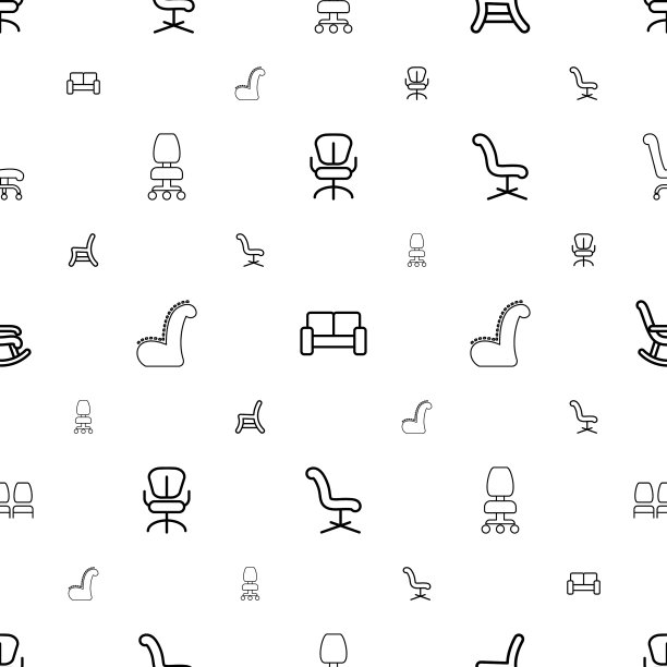 扶手椅图标图案无缝白色背景图片下载