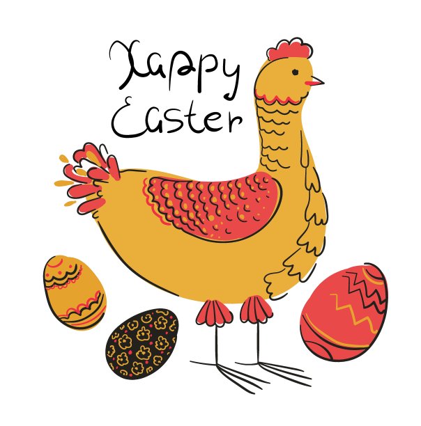 简单风格的复活节卡片。图片下载