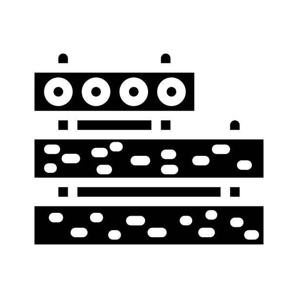 混凝土板建筑材料字形图标矢量插图图片下载