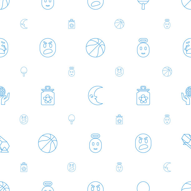 球体图标图案无缝白色背景图片下载