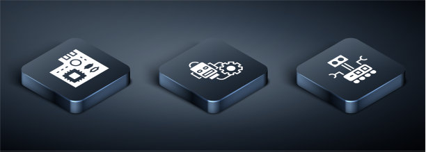 设置等距主板和数字芯片机器人图片下载