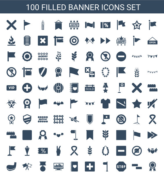 100年旗帜图标图片下载